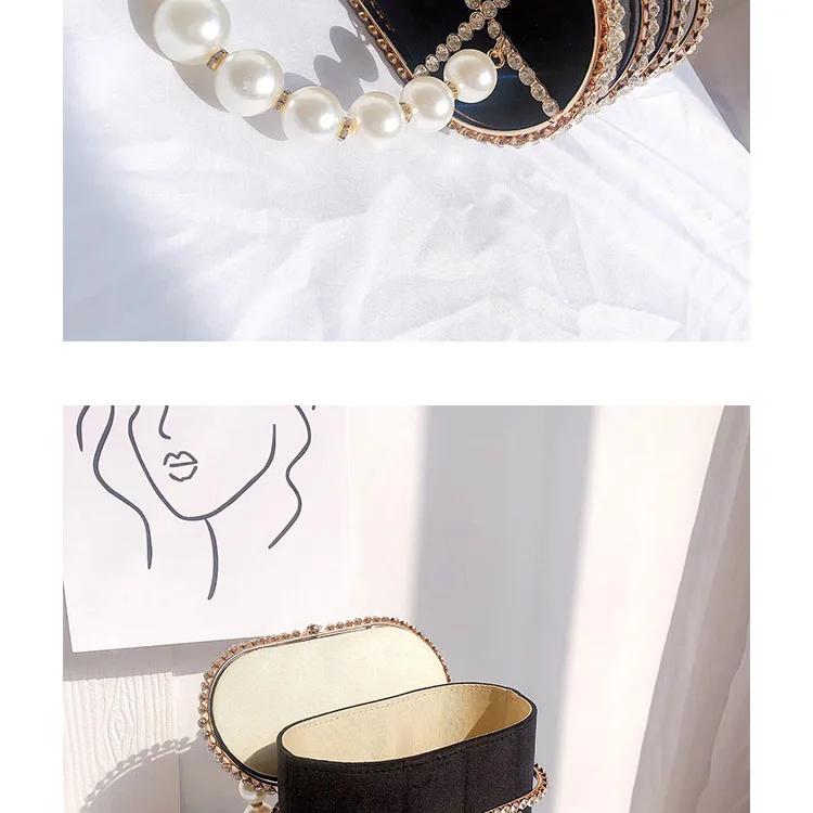 Kavi - Diamond & Pearl Metallic Cage Clutch detail 11