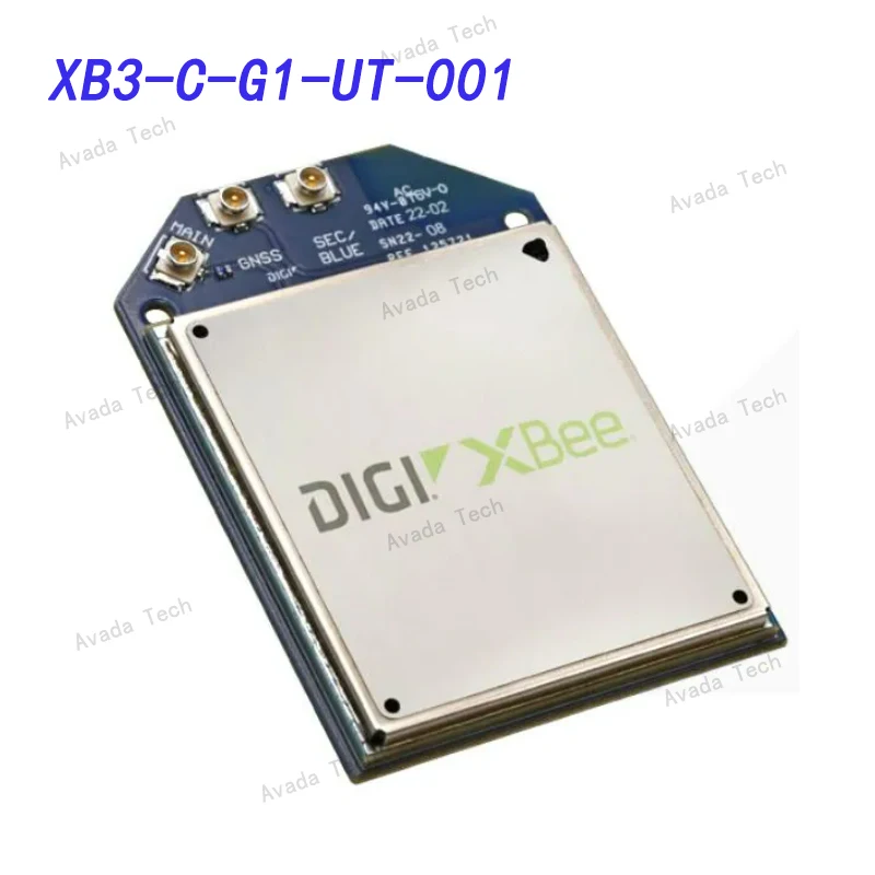 

Avada Tech XB3-C-G1-UT-001 Digi XBee 3 Global LTE Cat 1 GNSS, 2G + 3G