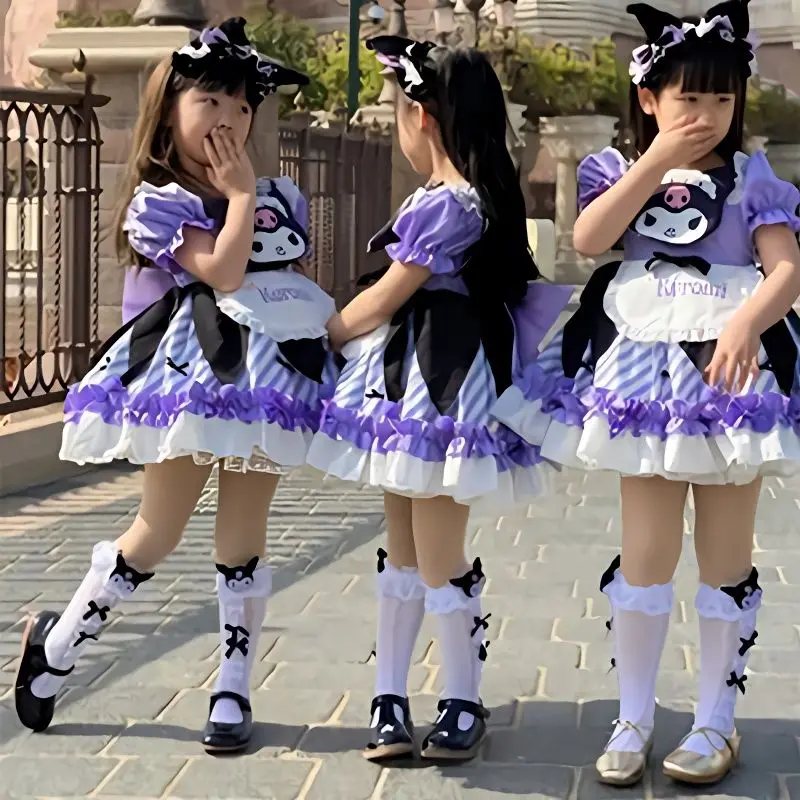 

Anime Sanrios Kuromi Hello Kittys Lolita Socks for Children Girls Cartoon Kawaii Korean Style Mid-Tube Trendy Student Socks Gift