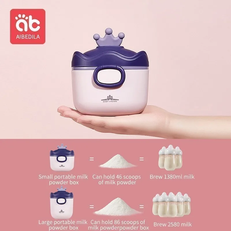 AIBEDILA Milk Powder Box Baby Travel Portable Food Storage Box Simple Candy Colored Portable Safety Sealed Milk Powder Cases