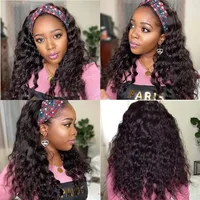 Perruque de cheveux humains brésiliens de densité 200 avec bandeau, vague profonde de 30 à 40 pouces, prête à porter pour un style instantané 2