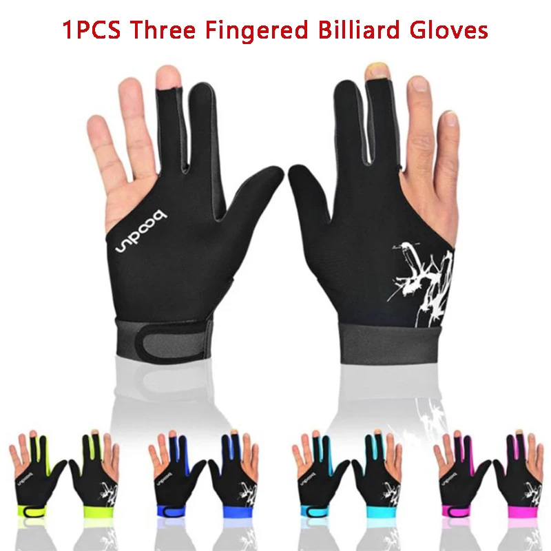 1PCS Three Fingered Billiard Gloves Pool Snooker Glove For Men Women Fits Both Left and Right Hand Billiard Accessories pool gloves,billiard accessories