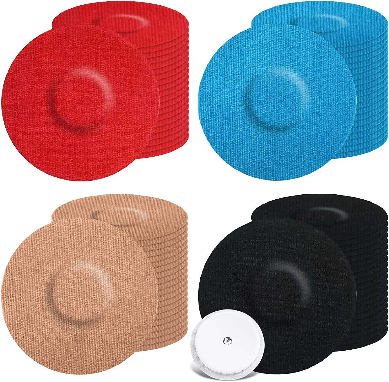 Instant Dynamic Blood Glucose Meter Sensor Universal Breathable Waterproof Fixing Sticker Round Skin Color 50 Pieces