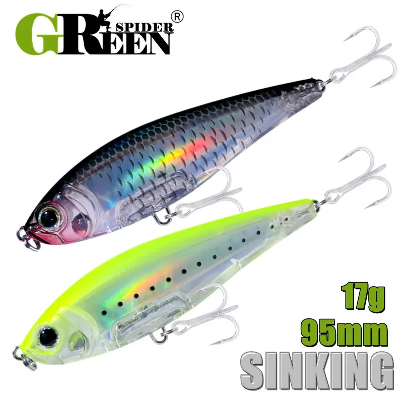 New 95mm 17g 3D Inshore Twitch Bait Sinking Lures Saltwater trout