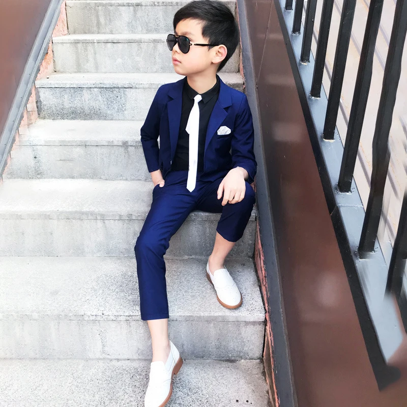 2022 Spring Kids Wedding Suits for Boys Blazer Pants Children Formal Party Clothes Sets Dress Tuxedo Toddler School Outfits