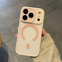 Premium Shockproof Armor Case with Magnetic Wireless Charging - Clear Matte Finish - iPhone 15 Plus (Navy)