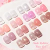 MEET ACROSS 6/8/10PCS 2 In 1 Rubber Base Gel Nail Polish Jelly Pink Transparent Nail Art Gel Soak Off UV LED Varnish Manicure 5