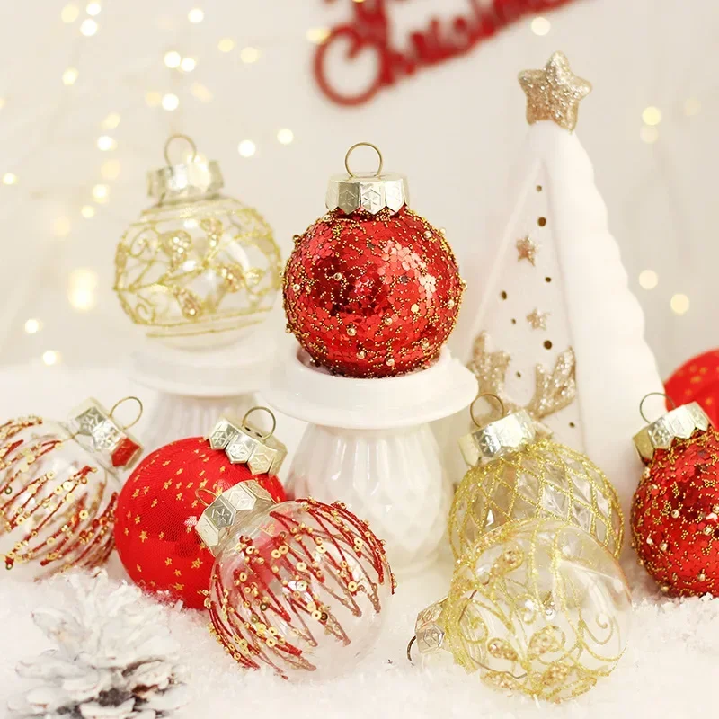 25Pcs 6CM Christmas Balls Big Ball Christmas Tree Pendant Ornaments for Party Decor 2025 New Year Navidad Gifts Accessory LIJIAO