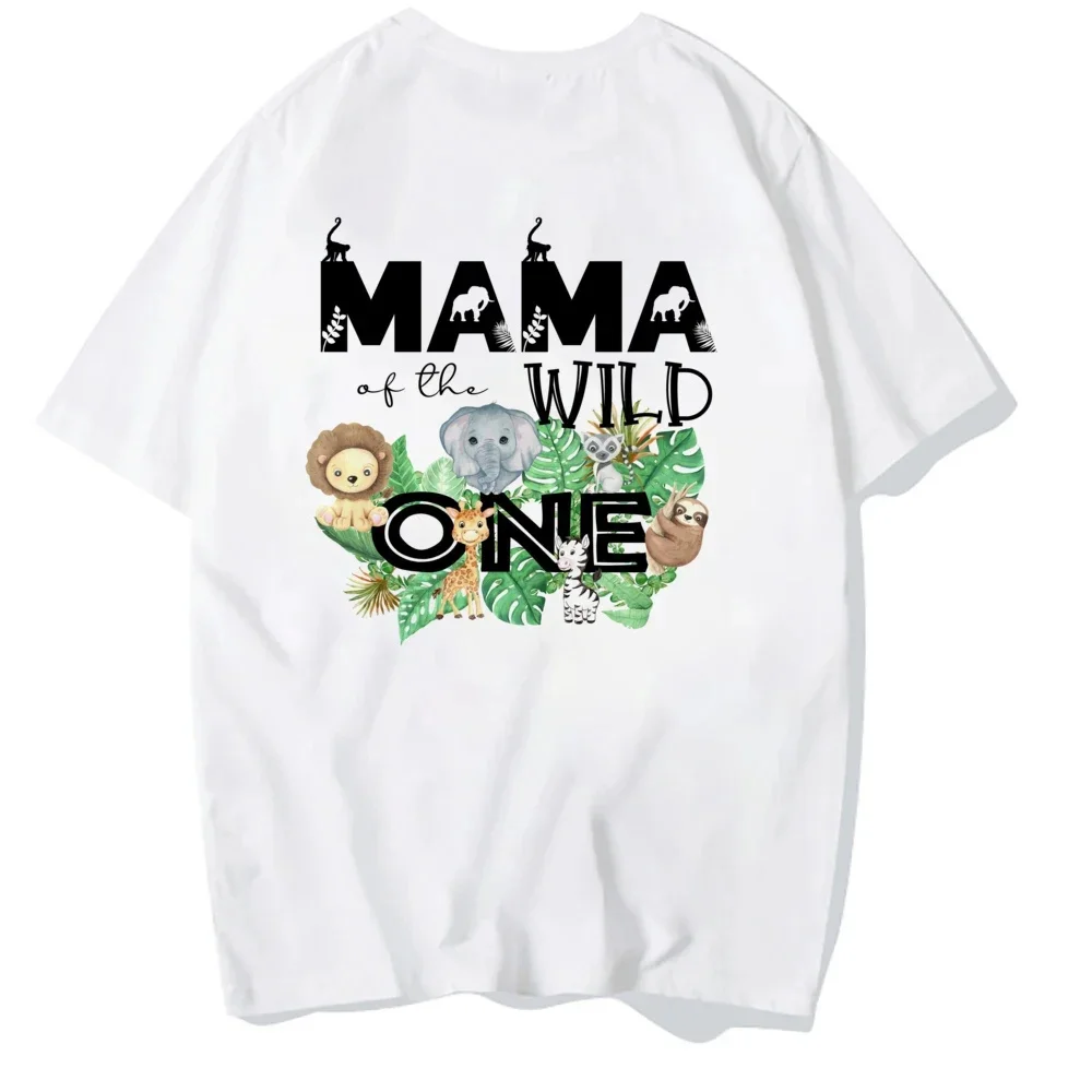 Safari Jungle Family Matching Tshirt Birthday Boy Party Clothes Personalized Funny Zoo elephant/sloth/lion Print T Shirt 4