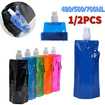 500ML Soft Flask Bottle Water Bag Portable Ultralight Foldable Water Bag Drink Water Bottle Water Bag Running Camping Hiking