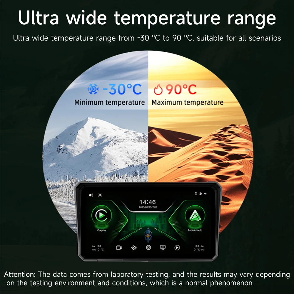 JIUYIN Motorcycle GPS 6 Inch WiFi MOTO Navigation Waterproof Wireless Carplay Display Screen Portable Motorcycle Android Auto