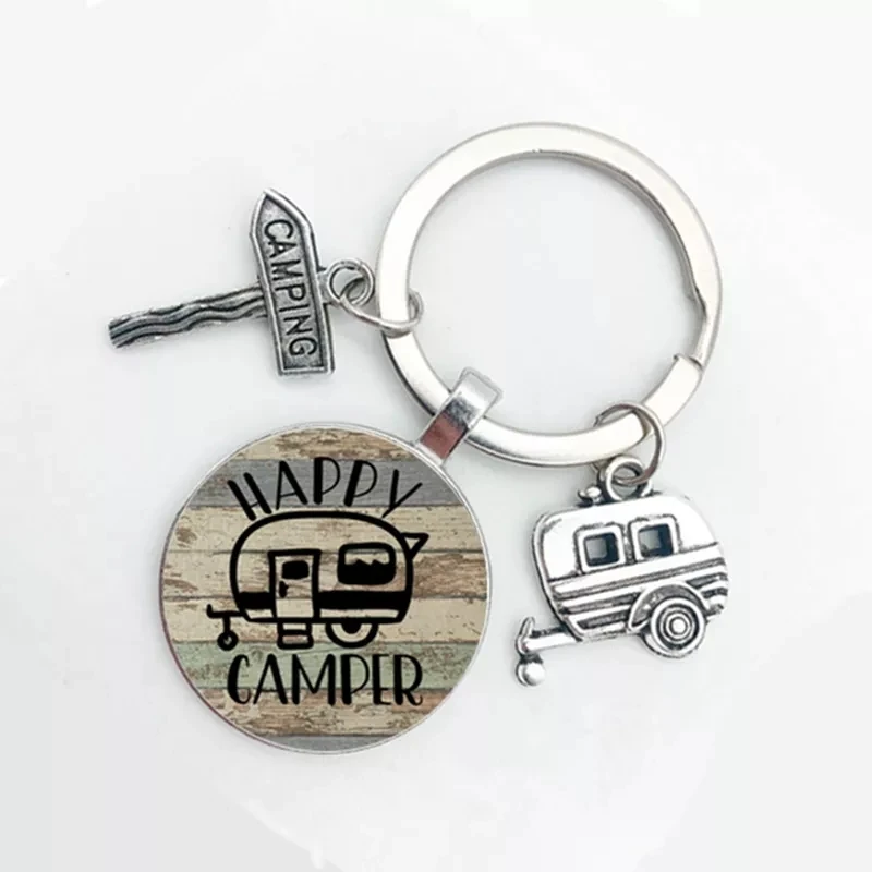 

New Cute Camper Van, I Love Camping Keychain, Trailer Signpost Keychain, Holiday Travel Souvenirs