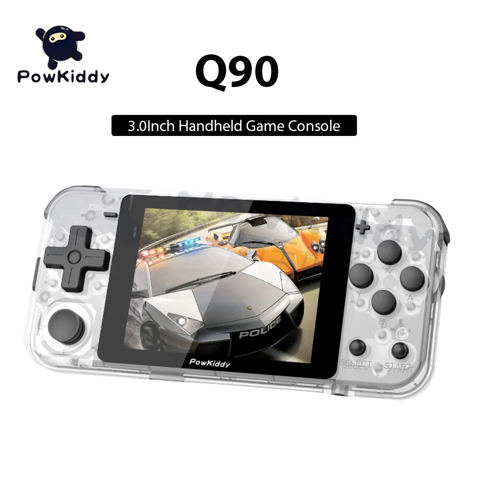 

Powkiddy Q90 Retro Handheld Game Console 3.0Inch IPS Screen 64G 15000Games Installed Simulator Retro Video Game Console Boy Gift