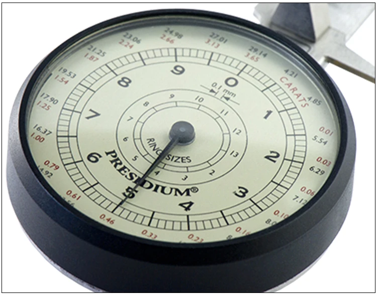 Presidium-PDG-Zifferblatt, analoge Edelsteinlehre, misst 0–23 mm, wandelt in Karat- und Ringgrößenmesswerkzeug für Juweliere um – Detail 4
