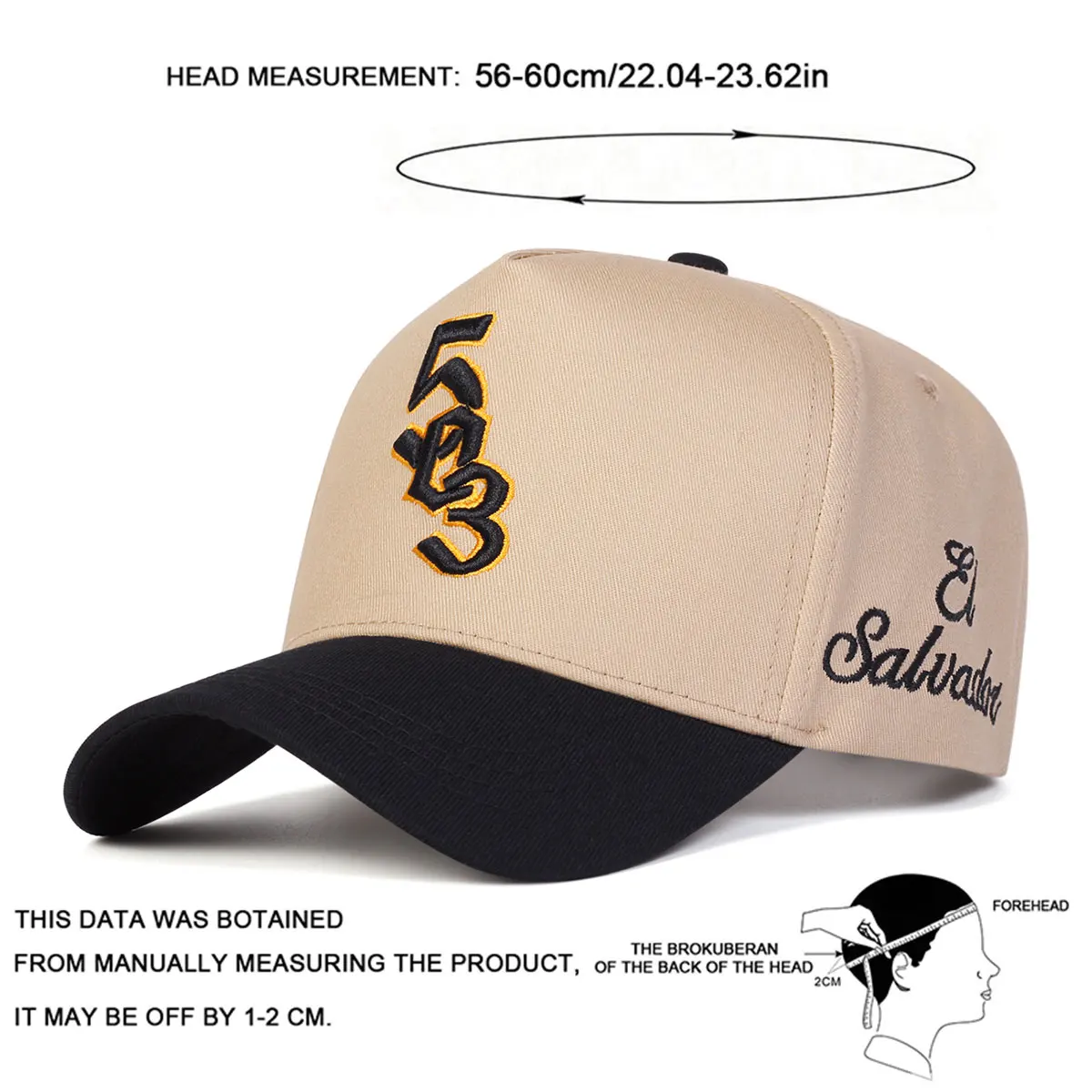 Unisex 503 Salvador Baseballkappen mit Buchstabenstickerei, verstellbar, für den Außenbereich, für Frühling und Herbst, lässiger Sonnenschutzhut – Detail 7
