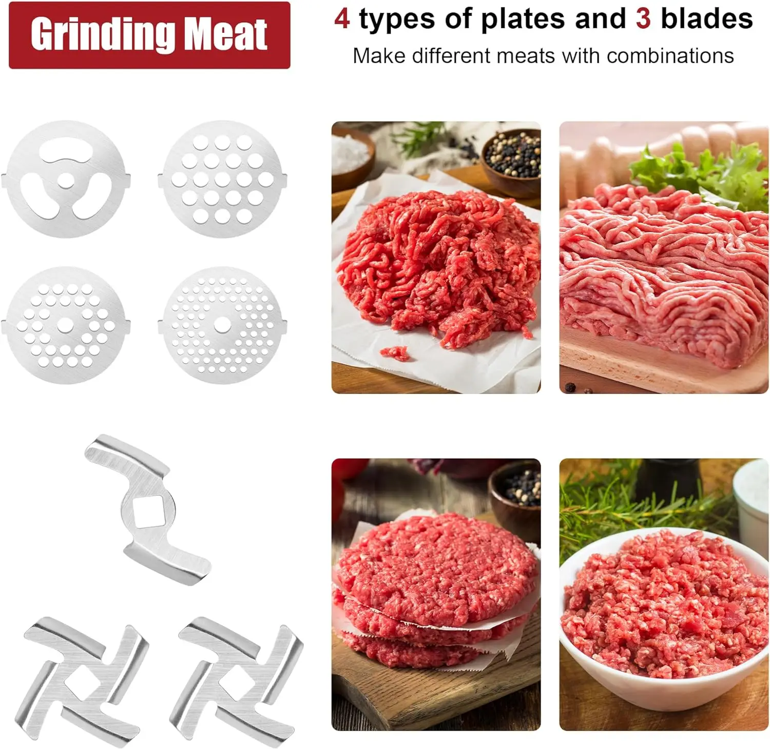 Food Grinder Attachments 304 Dishwasher Safe Stainless Steel Food Grinder Attachment Fit KitchenAid
