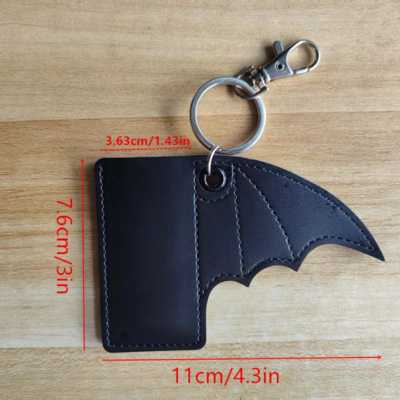 Bat crazy vegan vinyl faux leather black demon wing lighter case keychain 6