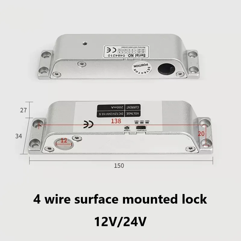 Electric Drop Bolt Lock Fail Safe Fail Secure Mode DC12V with Adjustable Time Delay for Access Control Electronic Mortise Locks
