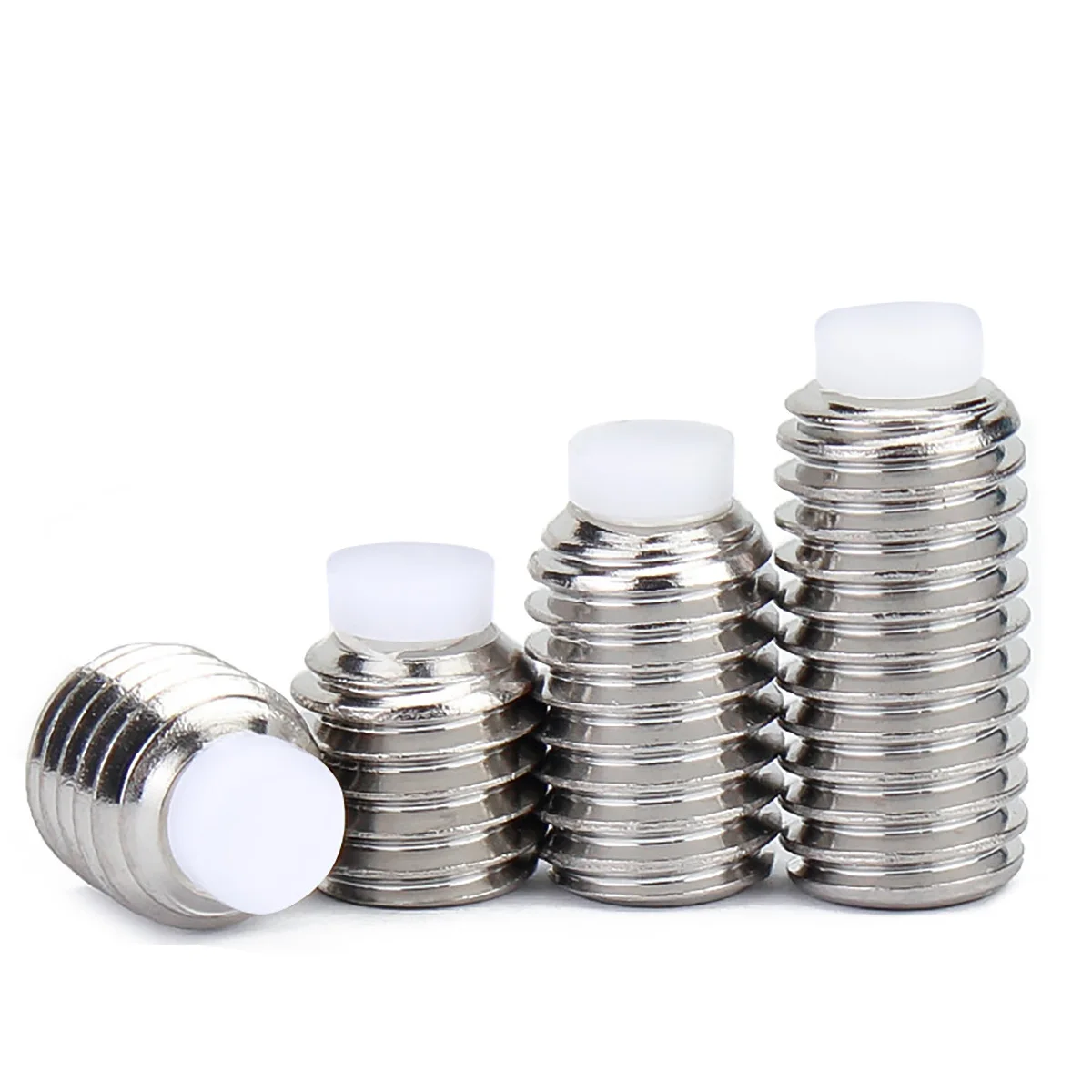 

304 Stainless Steel Plastic Plunger Stop Set Screw / Nylon Head Buffer Screw M3M4M5M6M8
