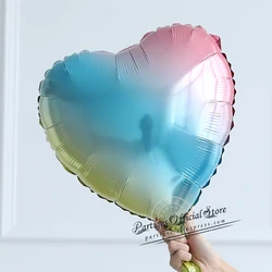 10Pcs 18-Inch Rose Gold Heart Foil Balloons for Wedding and Party Decorations (Rainbow)
