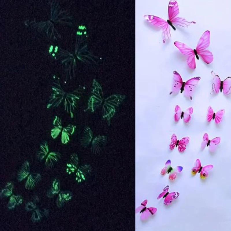 12 Pcs 3D Luminous Butterfly Creative Wall Stickers DIY Wall Stickers Modern Wall Art Home Decoration DIY Gifts 3 12 Pcs 3D Luminous Butterfly Creative Wall Stickers DIY Wall Stickers Modern Wall Art Home Decoration DIY Gifts 3