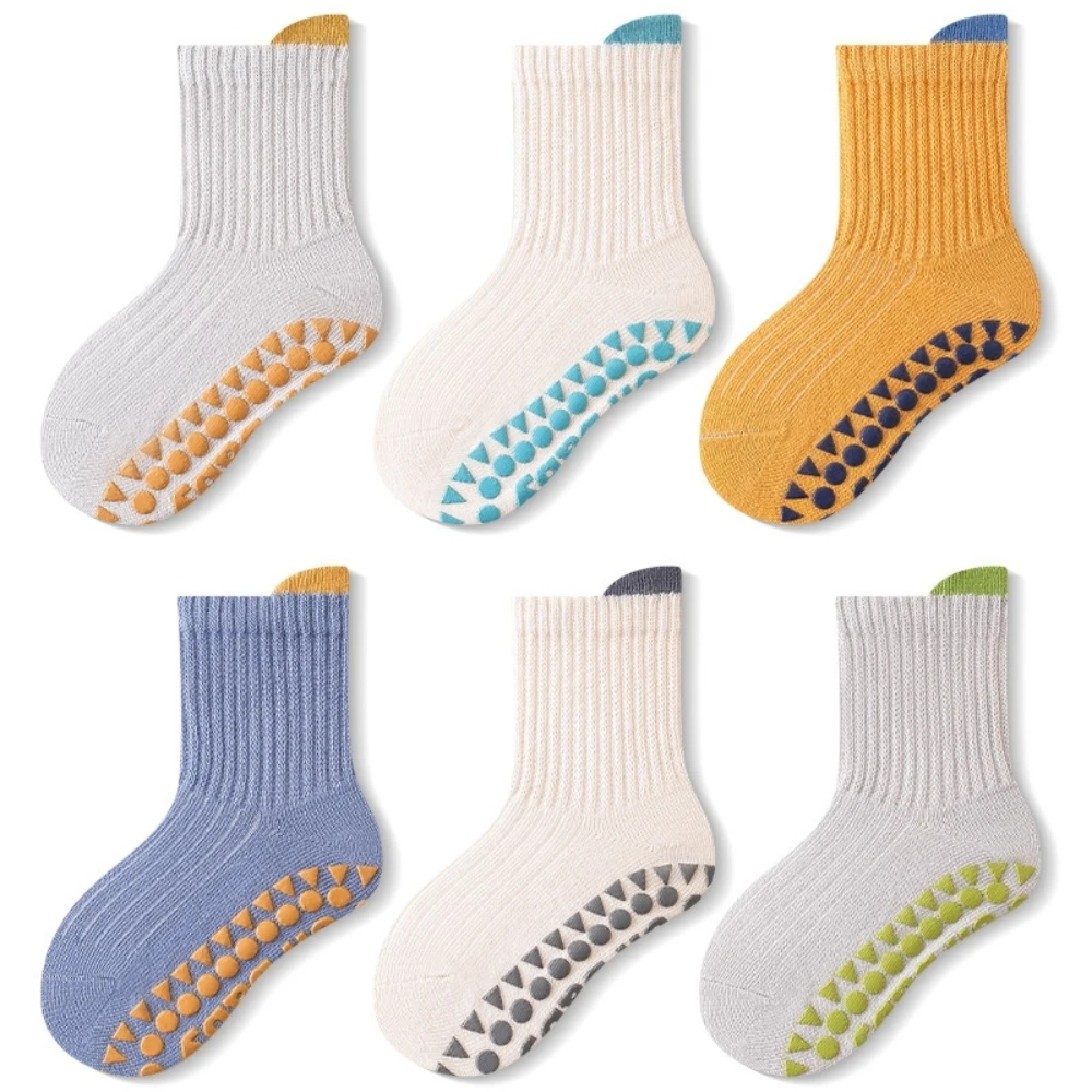 3 Pairs Korean Kids Soft Fashion Trampoline Socks Baby Middle Tube Stockings Long Socks Infant Toddler Boys Girls Casual Socks 1