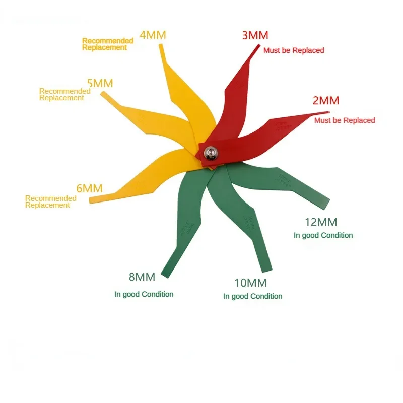 Spessimetro Pastiglie Freno Auto - Strumento Di Misura Con Indicatori Colori Per Manutenzione - Foto 8