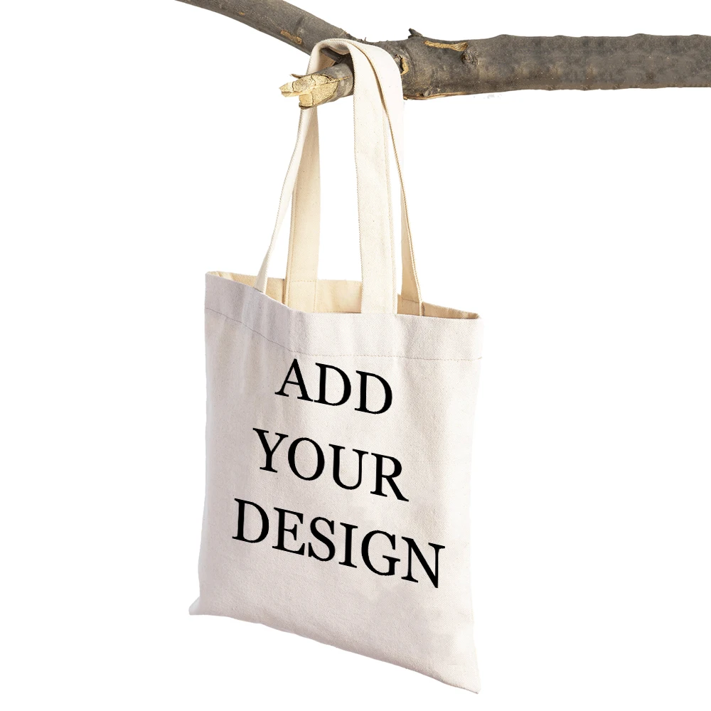 Customized Women Tote Bag with Print Logo Custom Your Pictures Fashion Canvas Shopping Shoulder Bags Drop Shipping 6