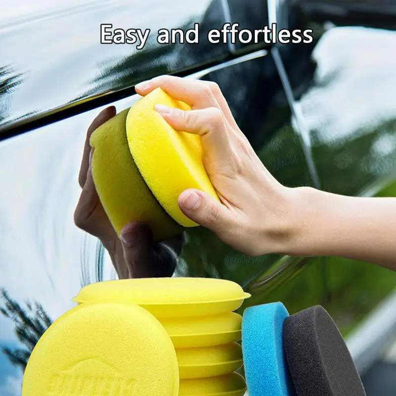 Automobile Wax Applicator Pad Car Round Waxing Polish Sponges Detailing Applicator  Pads Curing & Polishing For Auto Vehicle - AliExpress