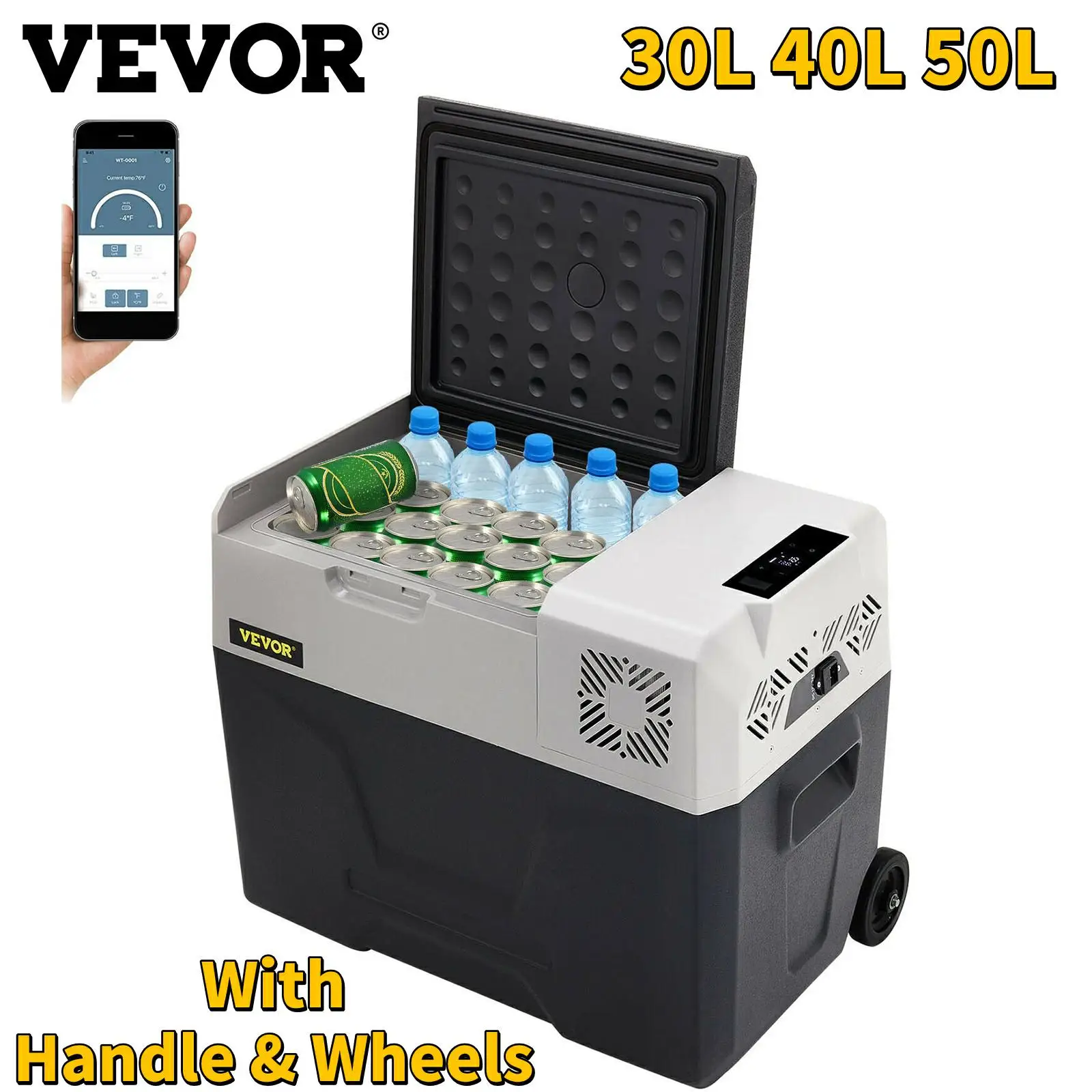 VEVOR Mini Car Refrigerator Small Fridge Freezer 30L 40L 50L Portable