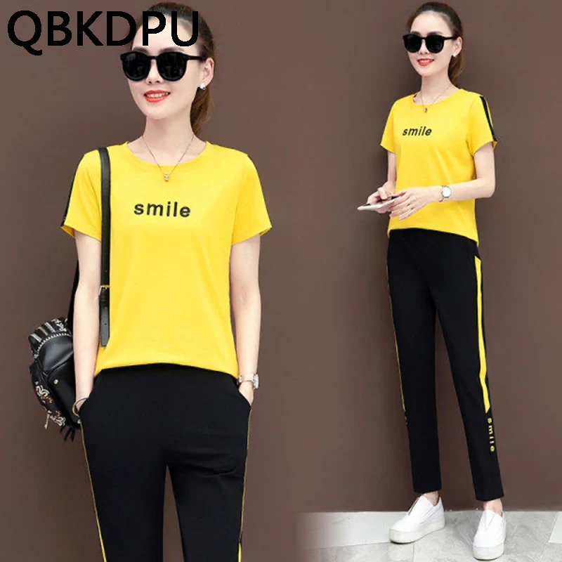 Корейский Тонкий спортивный костюм для женщин комплект из 2 предметов фиолетовая