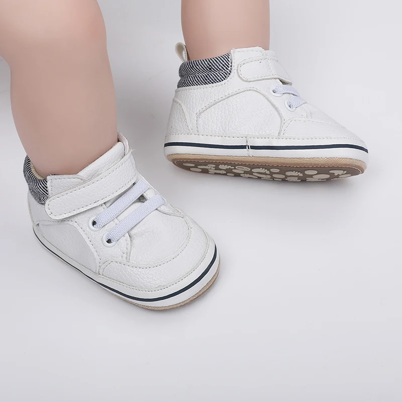 

Infant Baby Girls Boys Sneakers PU Leather Anti-Slip Soft Sole Prewalker Toddler First Walker Shoes