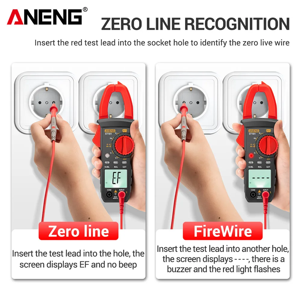 ANENG ST201 Clamp Ammeter Digital Multimeter Capacimeter Resistance Ohm  Tester