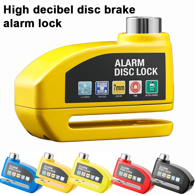 Bloqueo de alarma para motocicleta, freno de disco de rueda con llave ...