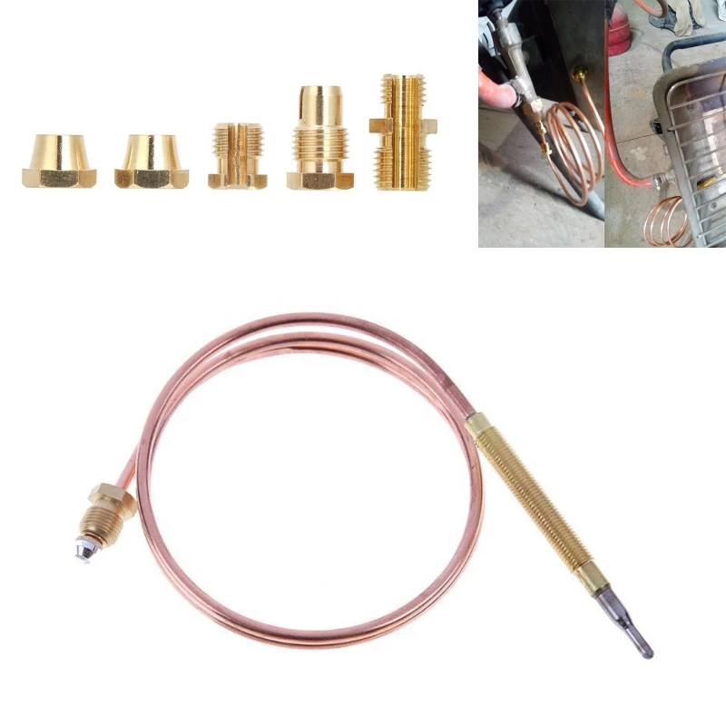 900mm/35.43inch Universal Probe Head Platinum and Rhodium Thermocouple Temperature Sensor for Gas Stove Oven