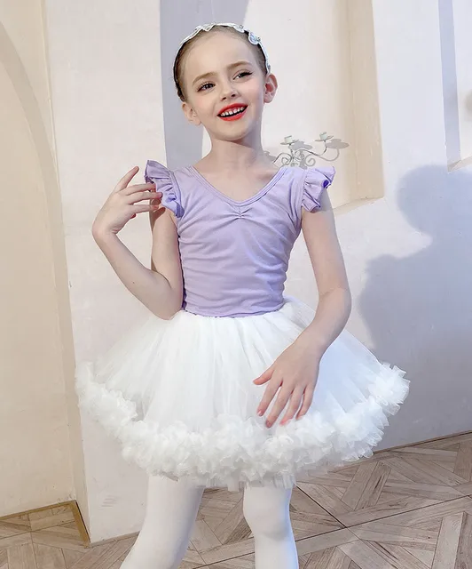 Jupe tutu en tulle pour enfants, costume moelleux en couches, performance  fzLake, compétition Kiev illage pour tout-petits, danse de ballet, blanc -  AliExpress