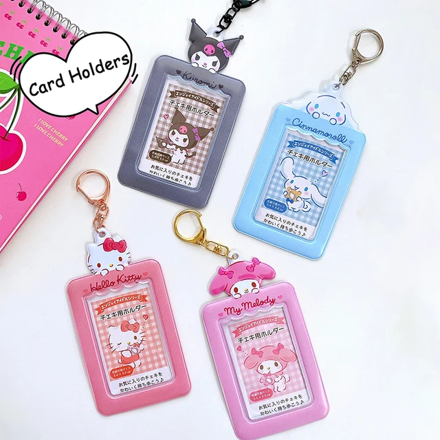 Sanrio ID Card Holders Hello Kitty Student Cover Cinnamoroll Credit Cardholder Wallet Control Protective Sleeve Lanyard Gift 1