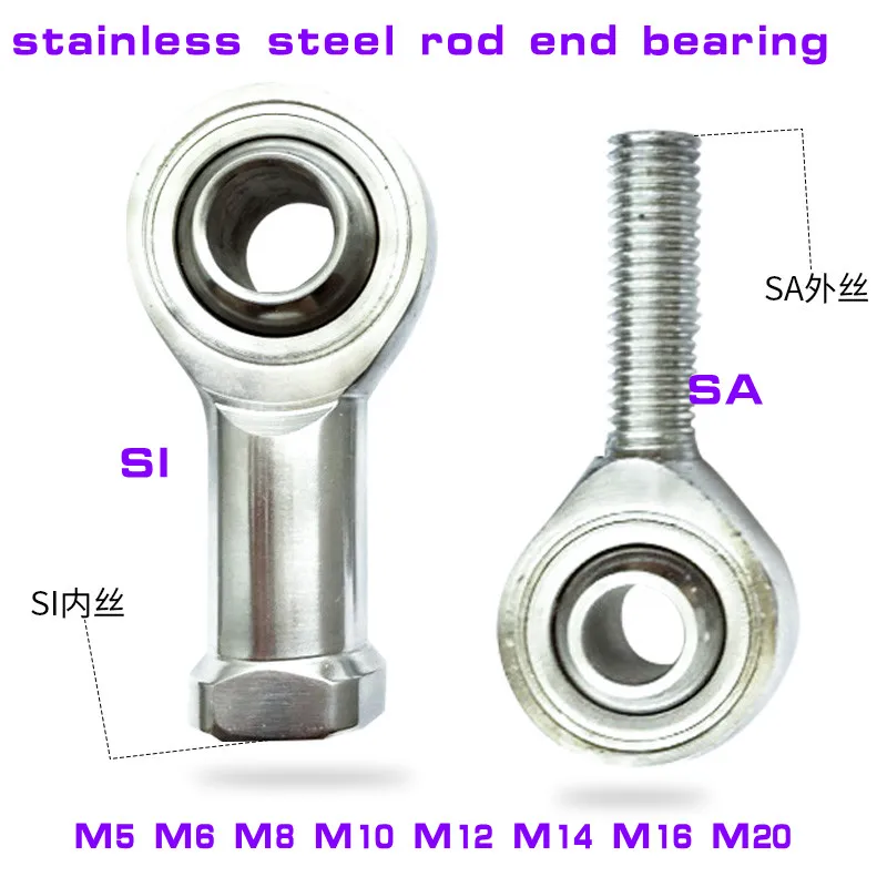 1PCStainlesssteelRodEndBearingM5M6M8M12M14M16m18M20M22