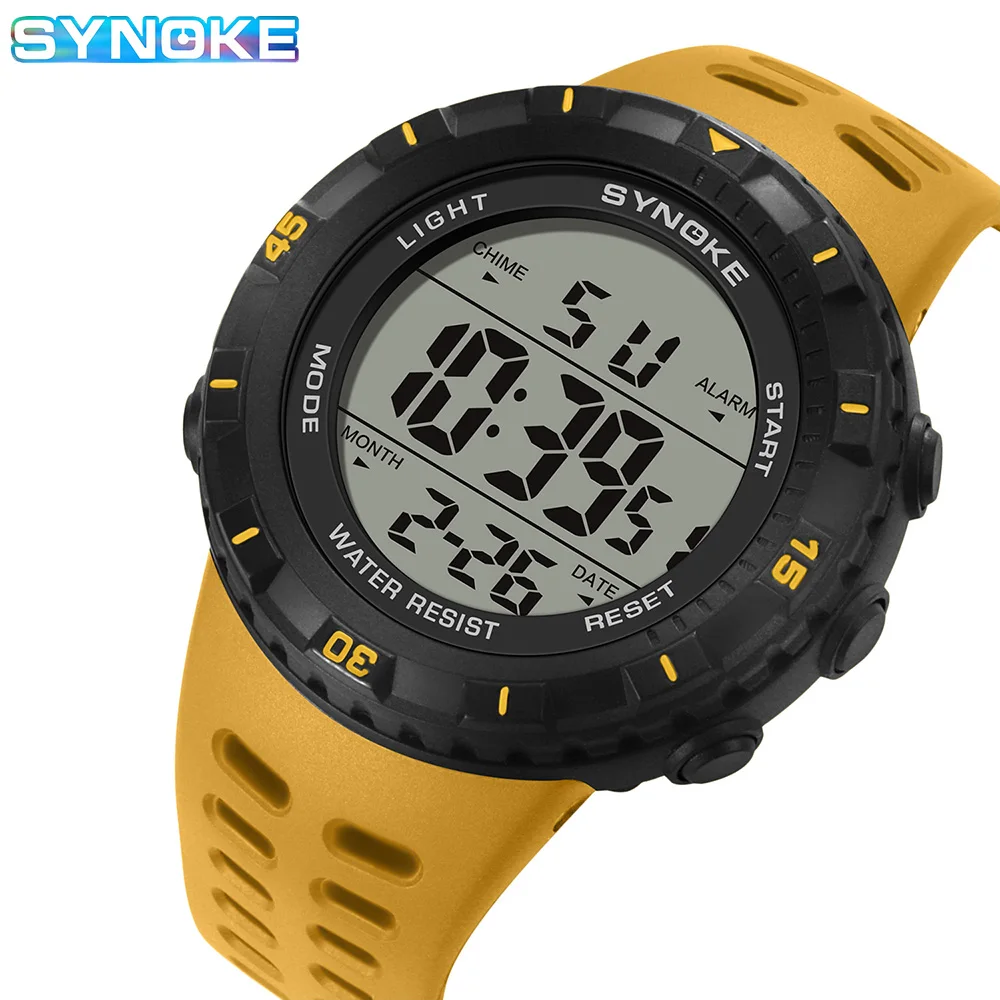 SYNOKE Men Multifunction Watches Fashion Outdoor Sport Watch  Alarm Clock Chrono 5Bar Waterproof Digital Watch New reloj hombre 6