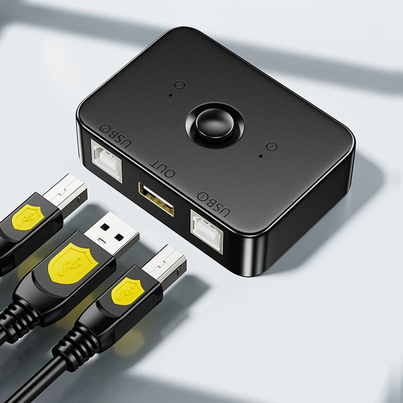 USB2.0 Printer HUB Controller for 2 Computer Sharing 1 Printer Switch Converter Computer Printing Box Extend Adapter Splitter