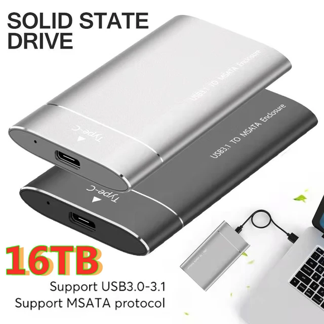 Disque Dur Externe Portable SSD de 1 To, 2 To, 4 To, 8 To, 16 To