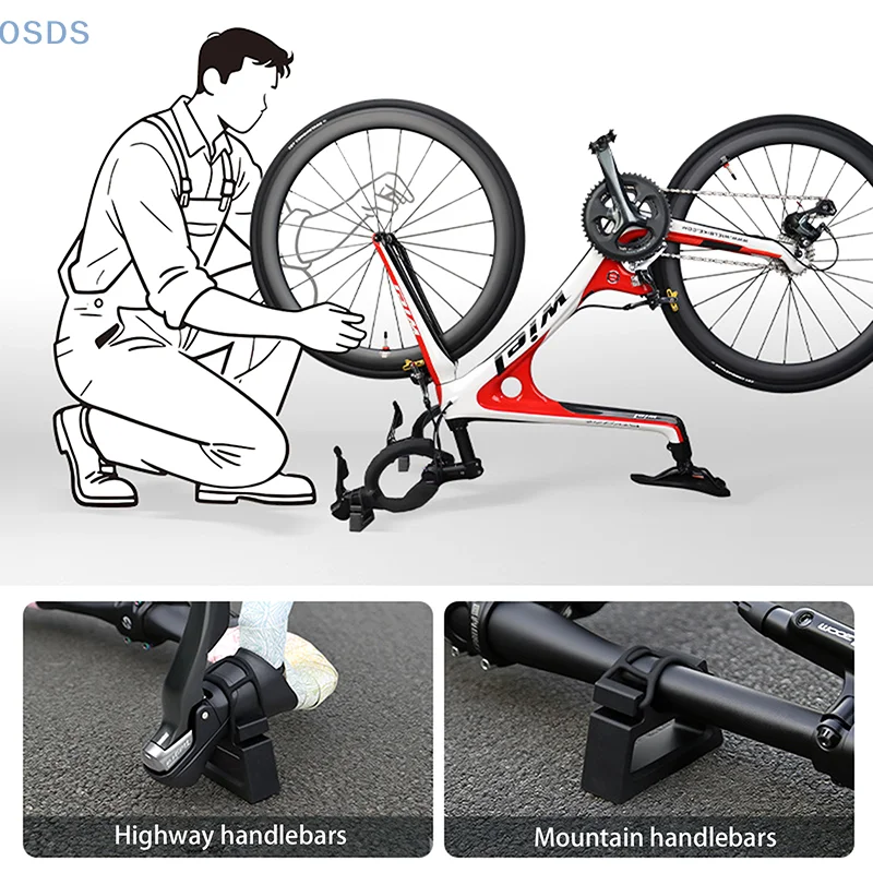 Description Picture 5 of item1Pair Stable Clip-On Bicycle Handlebar Stand E-Bike Inverted Parking Rack Bracket Maintenance Repair Tool For 30~34mm Grips