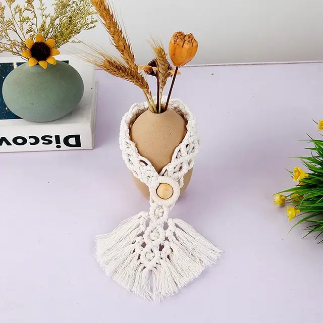 Makrame Függönyszíj Kézzel Szőtt Bohém Függöny Nyakkendő Kötél Dekoráció Kreatív Kiegészítők - Image 5