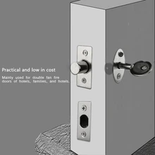 

Stainless Steel Hardware Pipe Tube Well Invisible Lock For Fireproof Door Escape Aisle-Silver