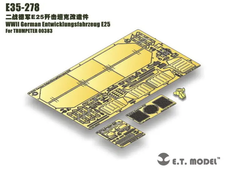 

Деталь ET Model 1/35 E35-278 немецкий Entwicklungsfahrzeug E25 времен Второй мировой войны