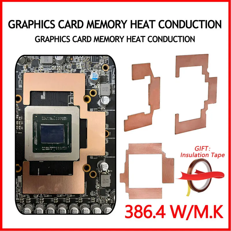 冷却用の銅製ヒートシンク,サーマルパッド,メモリrtx 3060 3070