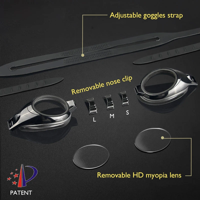Anti-Fog Myopia Swim Eyewear Waterproof Swimming Diving Goggles Water Sport Glasses Farsightedness/Astigmatism Degree