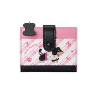 Korean Style Embroidery Sausage Dog Wallet Purse Ultra Thin Card Bag Multi-function Short Clutch PU Leather Card Holder