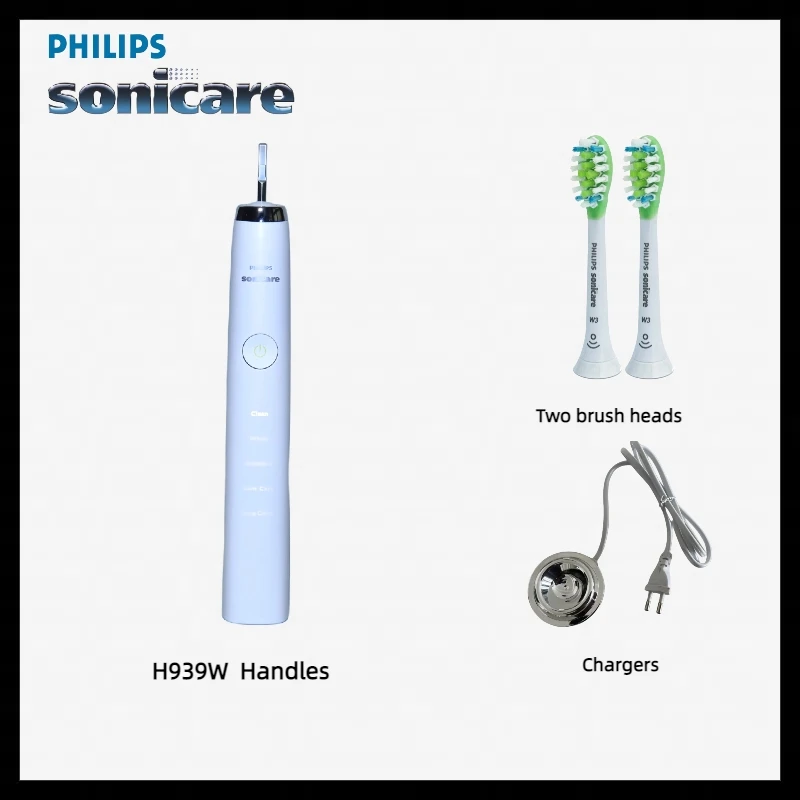 Philips Sonicare-cepillo de dientes de una sola mano serie H93 con 2 Philips Diamond Clean, cargador de cepillo de dientes