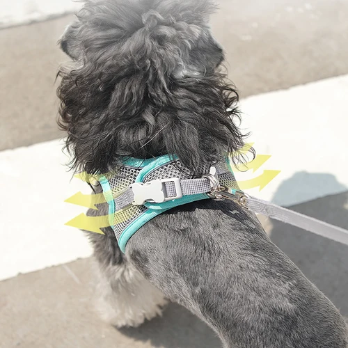 Kimpets 강아지 하네스 옷 조끼, 고양이 목걸이, 로프, 소형견, 반사 가능, 통기성 조절 가능, 야외 산책, 반려동물 용품 4